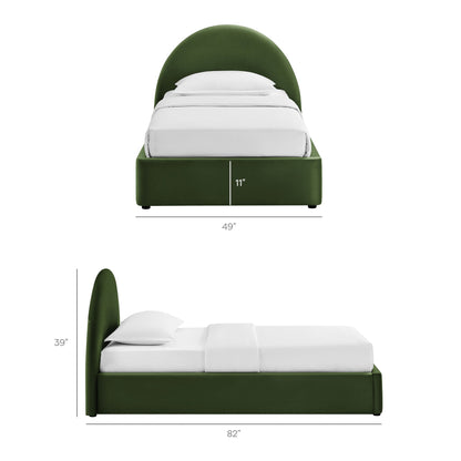 Resort arched velvet storage platform bed frame by Modway in emerald green with built-in drawers on Tampa Home & Garden Store