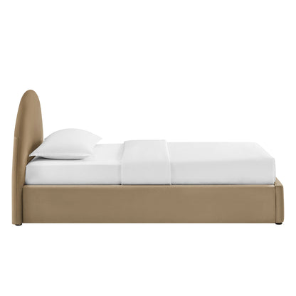 Resort arched velvet storage platform bed frame in camel by Modway on Tampa Home & Garden Store