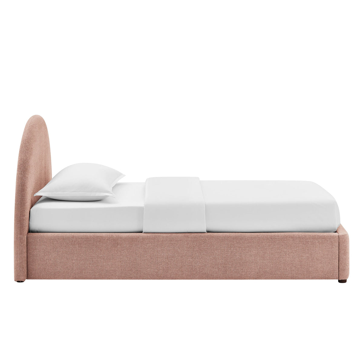 Resort arched upholstered fabric storage platform bed frame in blush pink Modway on Tampa Home & Garden Store