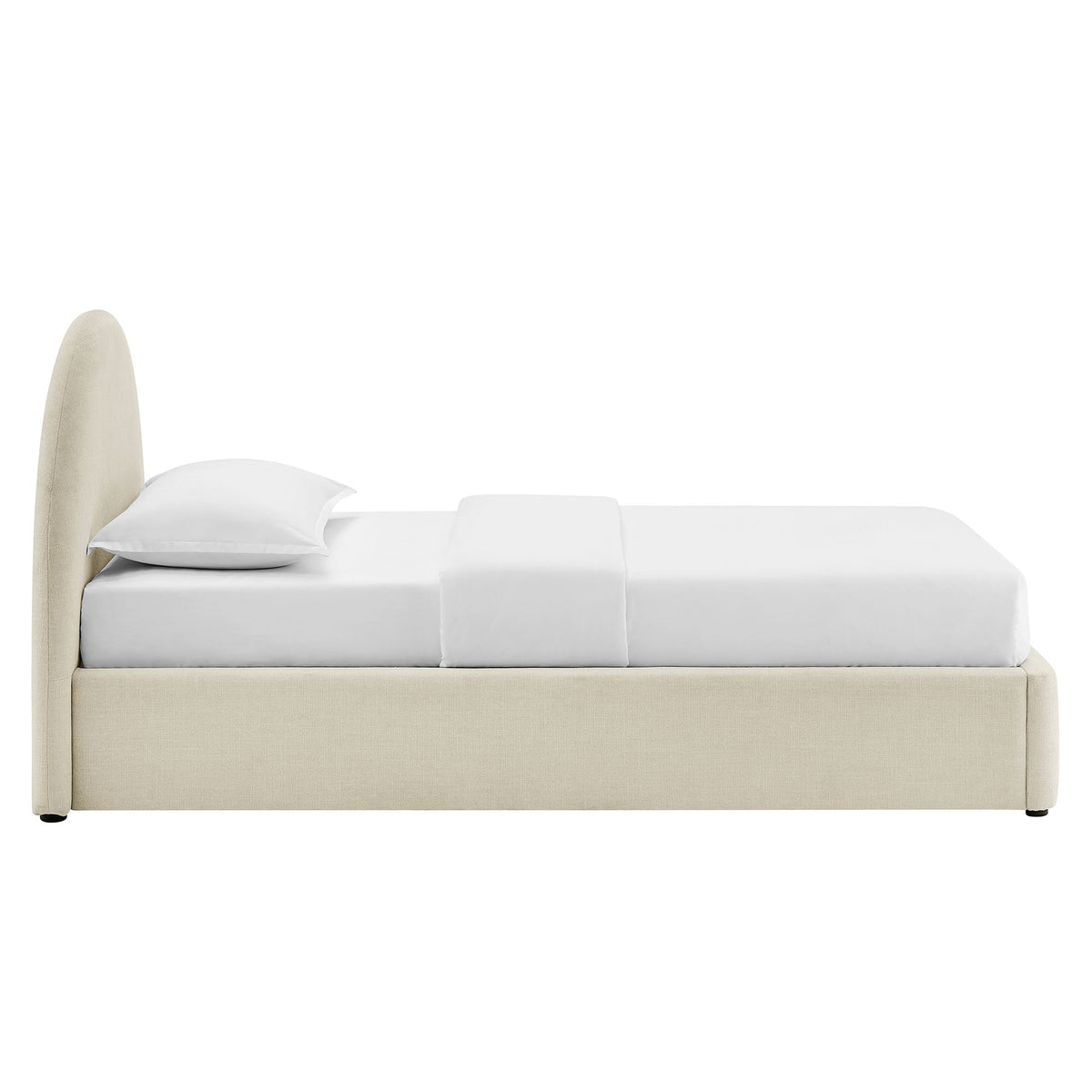 Resort arched upholstered fabric storage platform bed frame beige by Modway on Tampa Home & Garden Store