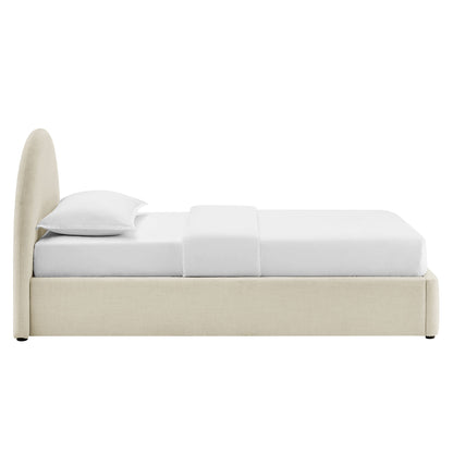 Resort arched upholstered fabric storage platform bed frame beige by Modway on Tampa Home & Garden Store