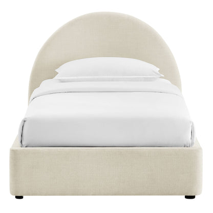 Resort arched upholstered fabric storage bed frame beige platform bed by Modway on Tampa Home & Garden Store