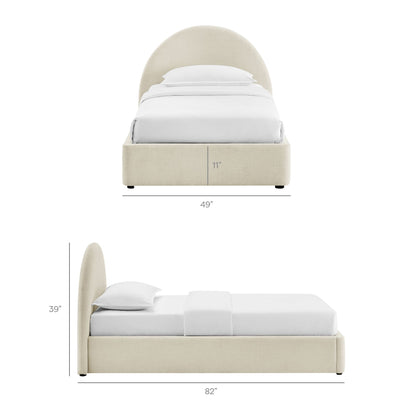 Resort arched upholstered fabric storage platform bed frame beige by Modway on Tampa Home & Garden Store