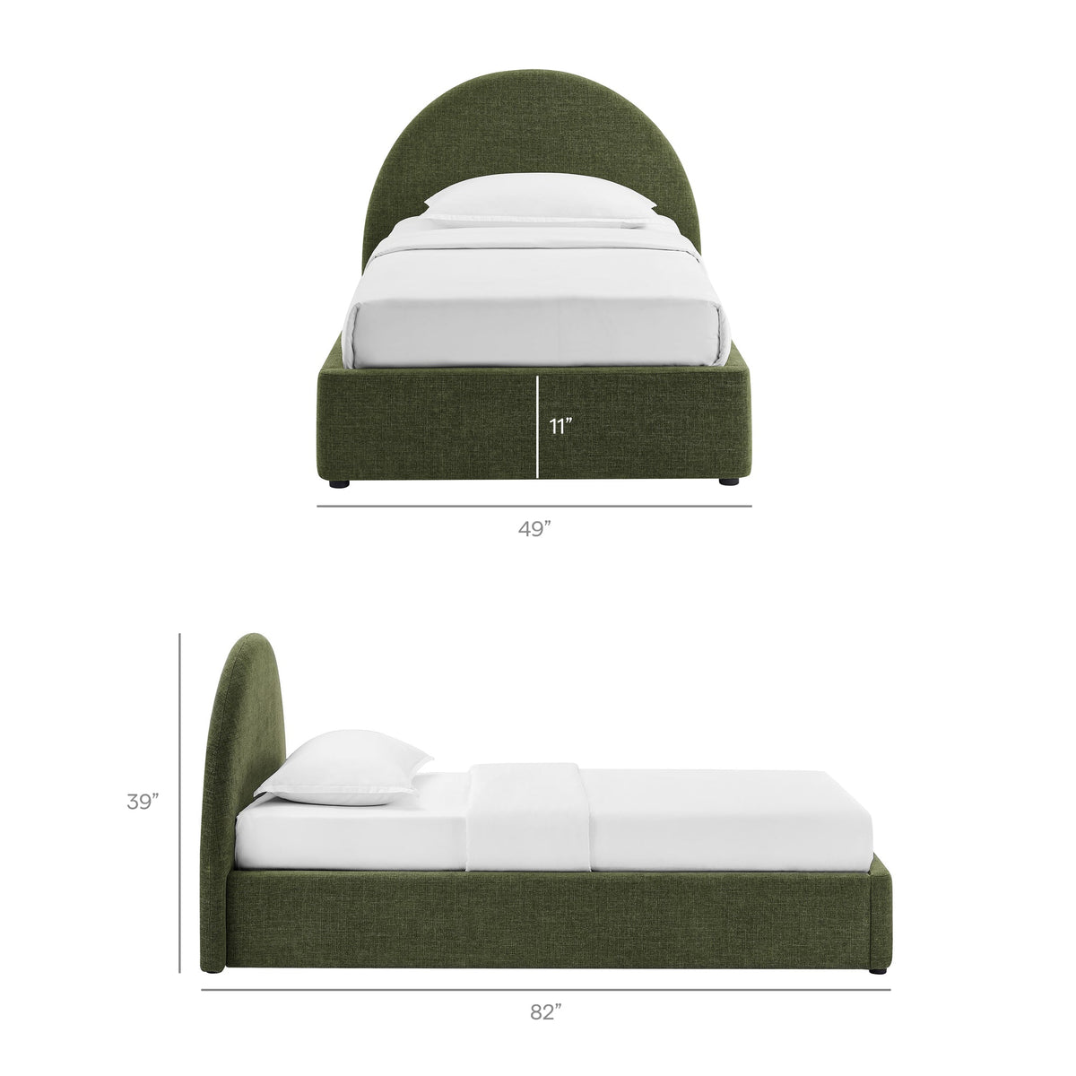 Resort arched upholstered fabric storage platform bed frame by Modway in green on Tampa Home & Garden Store