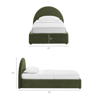 Resort arched upholstered fabric storage platform bed frame by Modway in green on Tampa Home & Garden Store