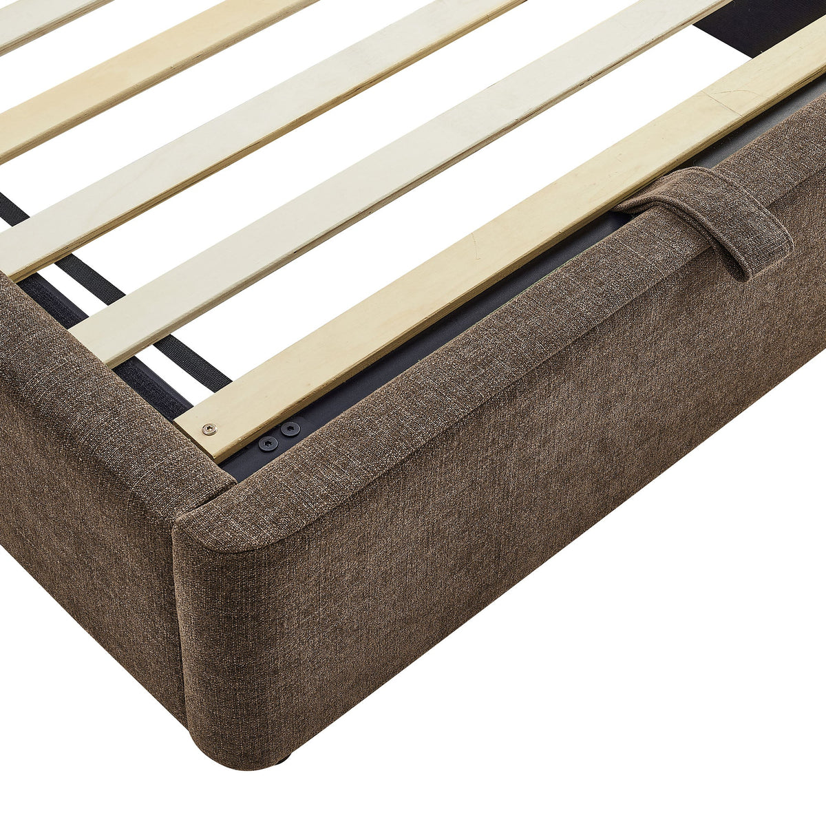Resort arched upholstered fabric storage platform bed frame by Modway, brown tweed on Tampa Home & Garden Store