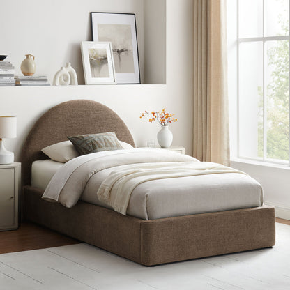 Resort Arched Upholstered Fabric Storage Platform Bed Frame in brown fabric by Modway on Tampa Home & Garden Store