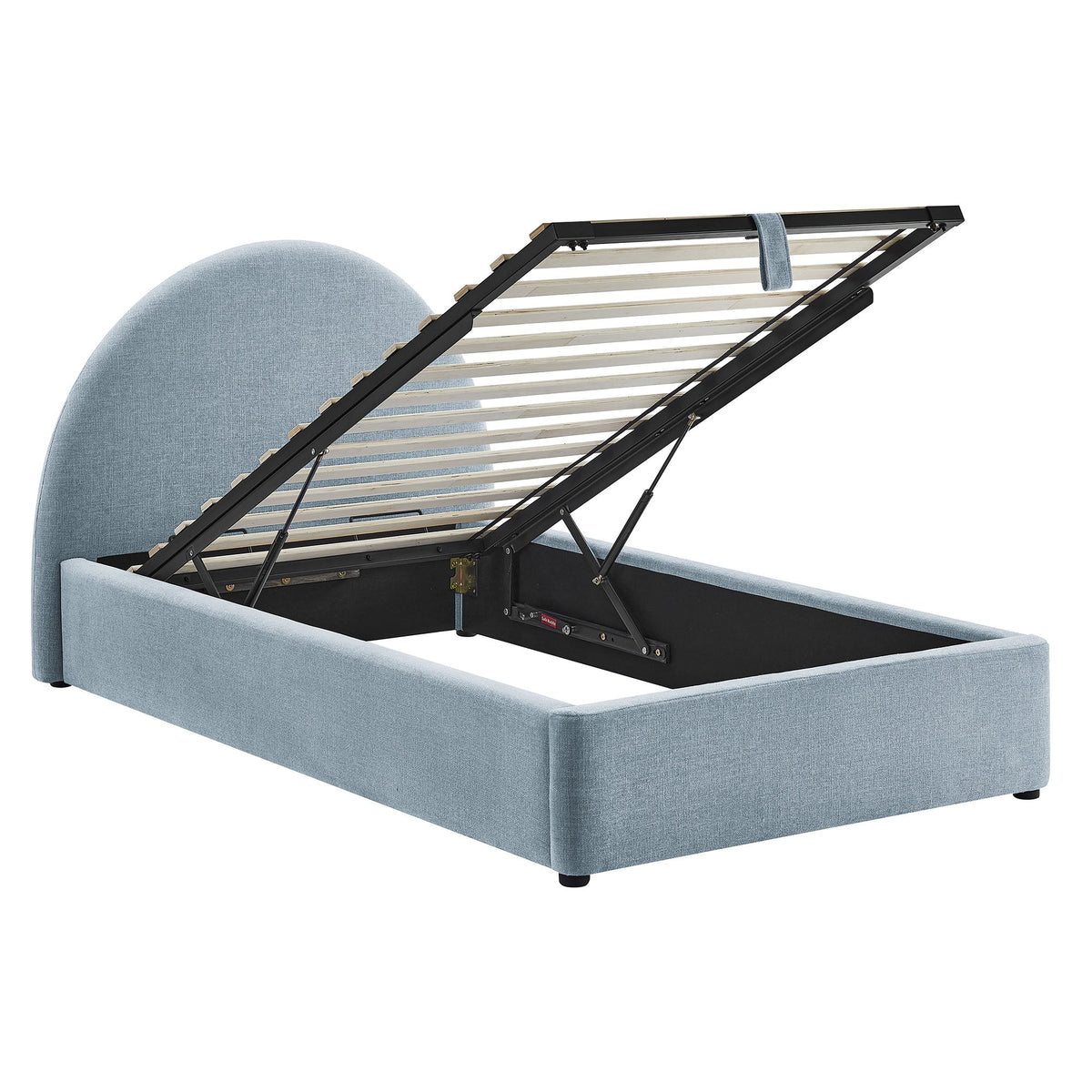 Resort arched upholstered blue fabric storage platform bed frame with lift by Modway on Tampa Home & Garden Store