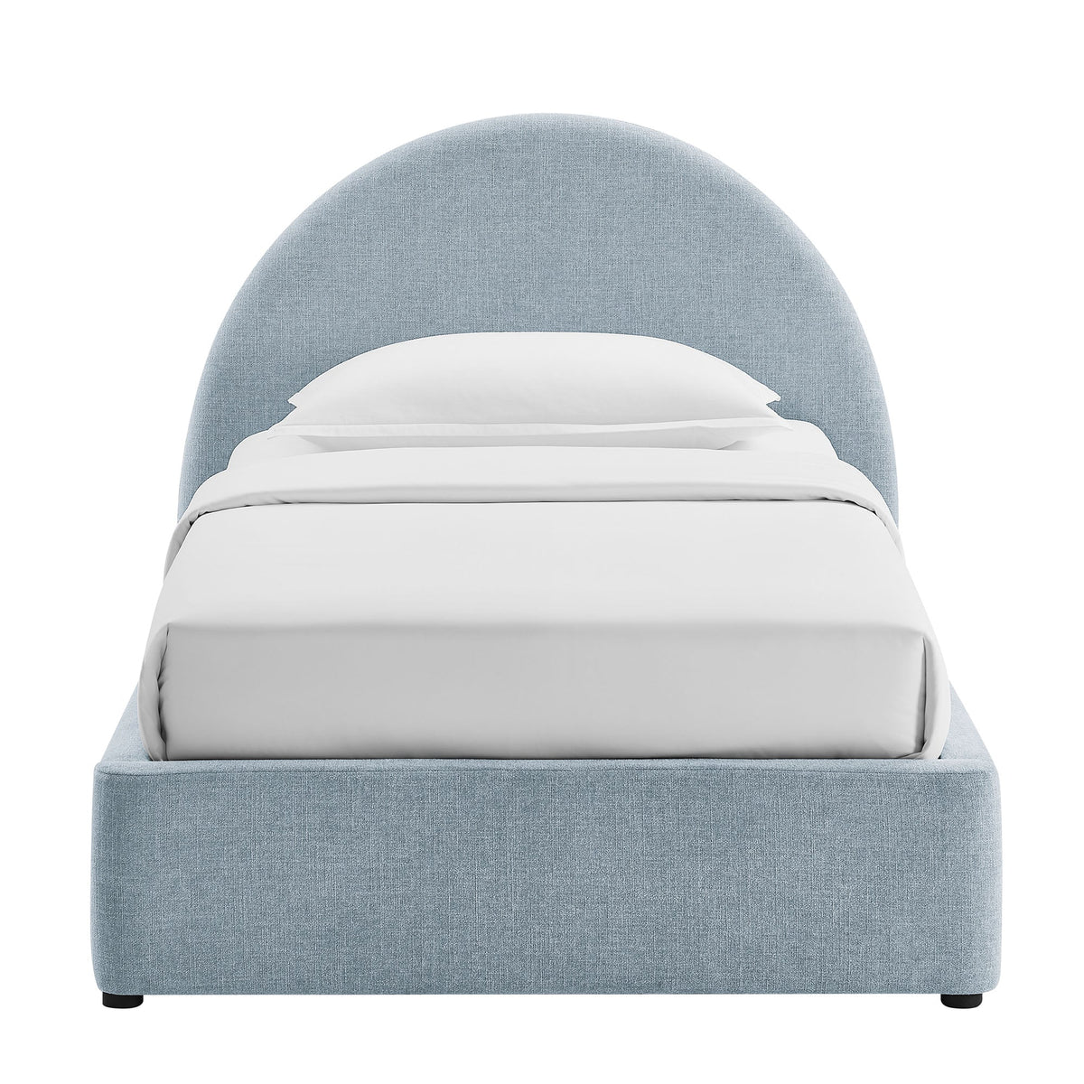 Resort Arched Upholstered Storage Platform Bed Frame bluegray with white bedding Modway on Tampa Home & Garden Store