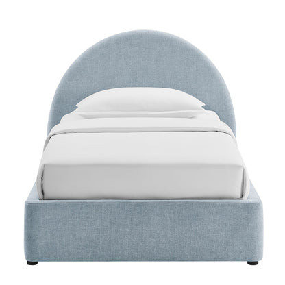 Resort Arched Upholstered Storage Platform Bed Frame bluegray with white bedding Modway on Tampa Home & Garden Store