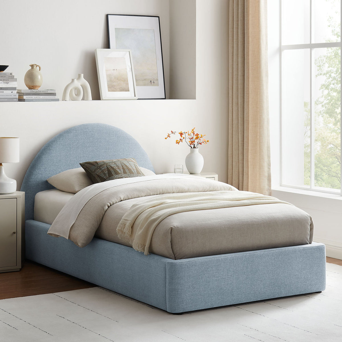 Resort arched upholstered fabric storage platform bed frame by Modway on Tampa Home & Garden Store