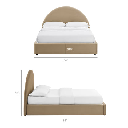 Resort arched performance velvet storage platform bed frame in tan beige by Modway on Tampa Home & Garden Store