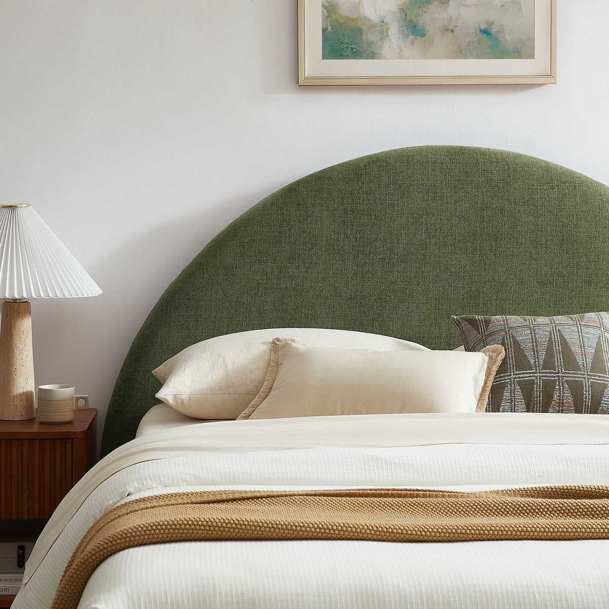 Resort Arched Upholstered Fabric Storage Bed Frame by Modway, olive green headboard on Tampa Home & Garden Store