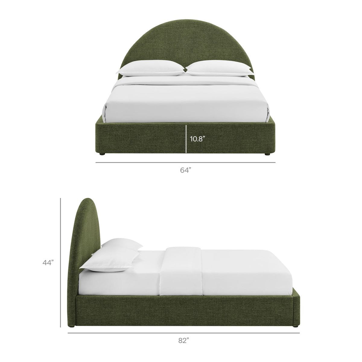 Resort arched upholstered fabric storage platform bed frame olive green HouseOfZazla on Tampa Home & Garden Store