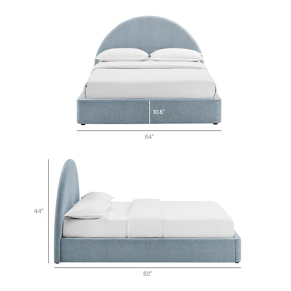 Resort arched upholstered blue-gray fabric storage platform bed frame by Modway on Tampa Home & Garden Store