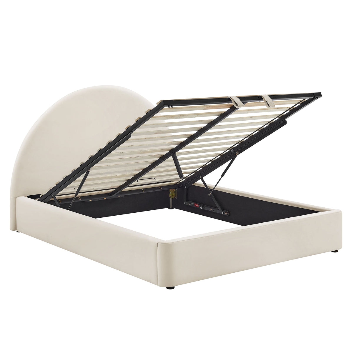 Resort arched velvet storage platform bed frame by Modway with black metal frame on Tampa Home & Garden Store