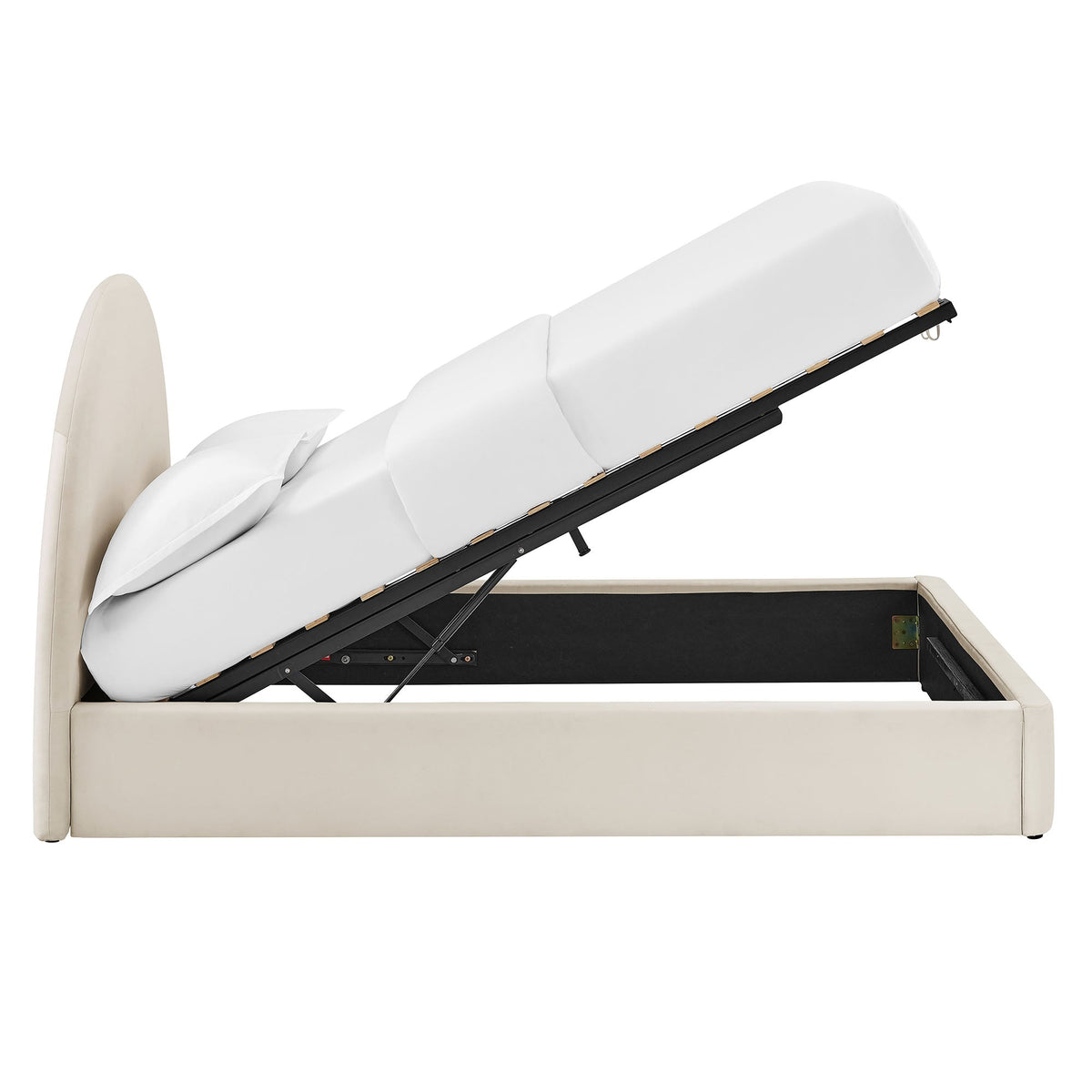Resort arched performance velvet storage platform bed frame in ivory with storage Modway on Tampa Home & Garden Store