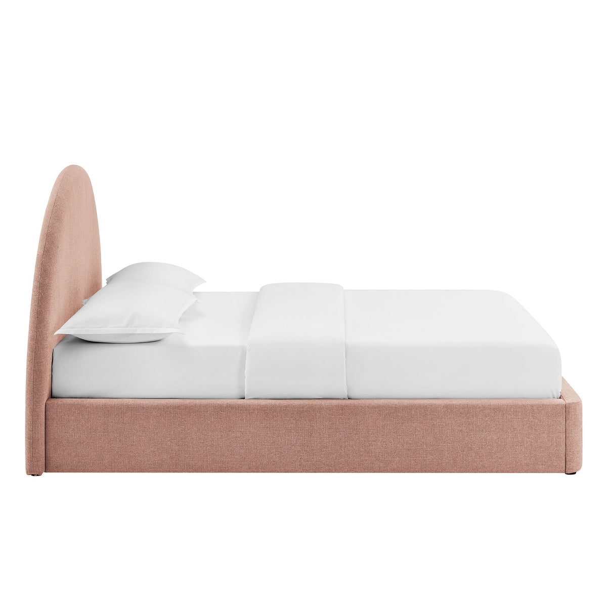 Resort arched upholstered fabric storage platform bed frame by Modway in blush pink on Tampa Home & Garden Store