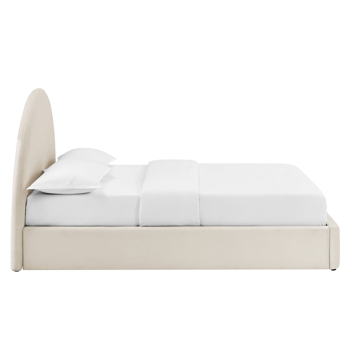 Resort arched performance velvet storage platform bed frame in white bedding by Modway on Tampa Home & Garden Store
