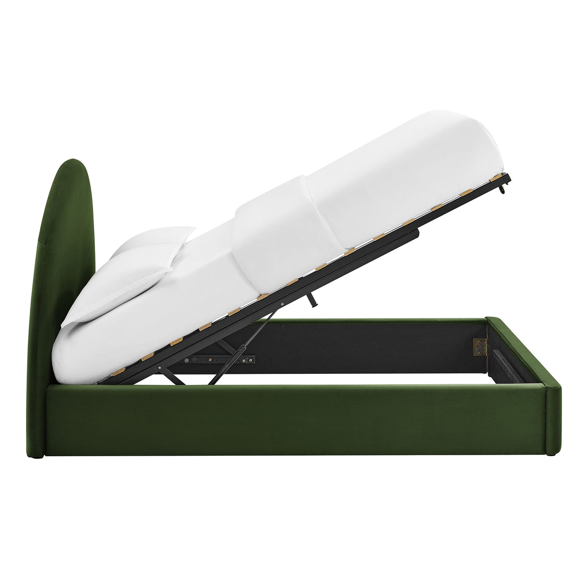 Resort arched performance velvet storage platform bed frame in green with storage by Modway on Tampa Home & Garden Store