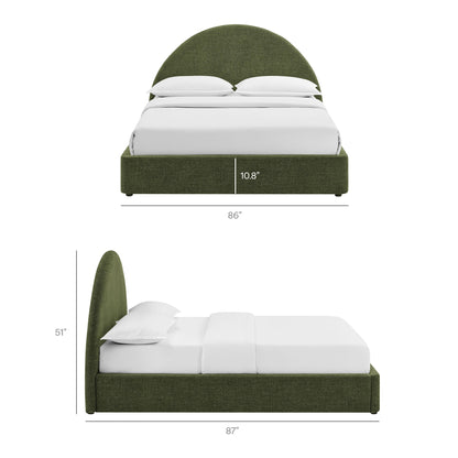 Resort arched upholstered fabric storage platform bed frame in olive green by Modway on Tampa Home & Garden Store
