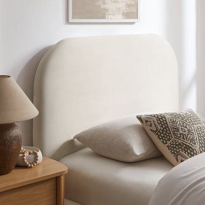 Keynote Performance Velvet Storage Bed Frame by Modway beige velvet headboard with bedding on Tampa Home & Garden Store