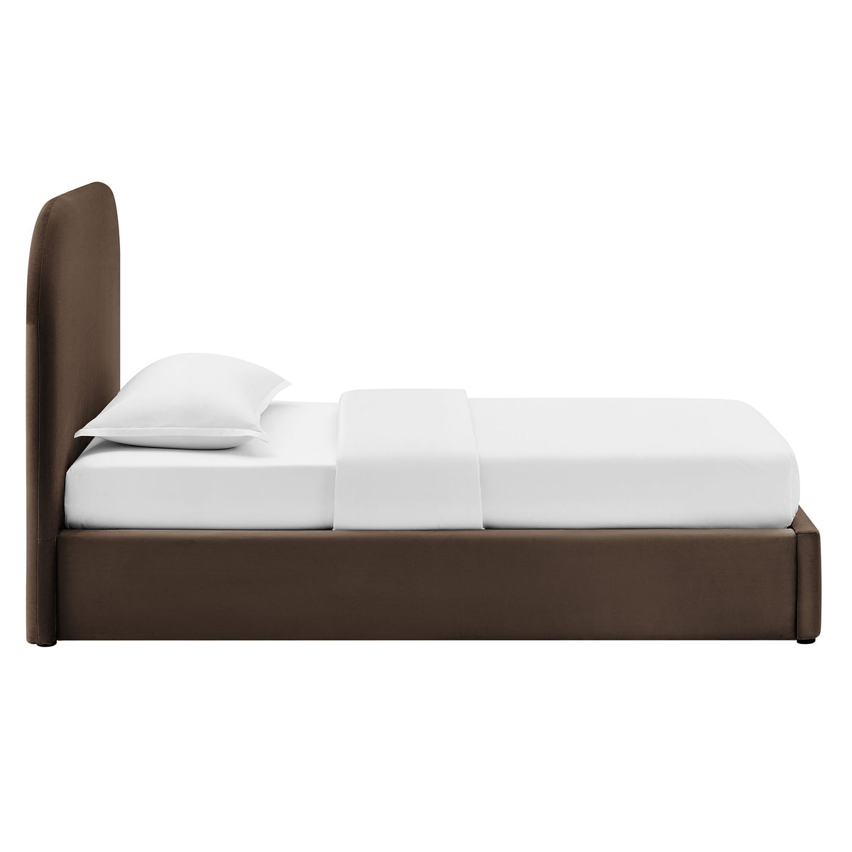 Keynote Performance Velvet Storage Platform Bed Frame by Modway, brown velvet upholstery on Tampa Home & Garden Store