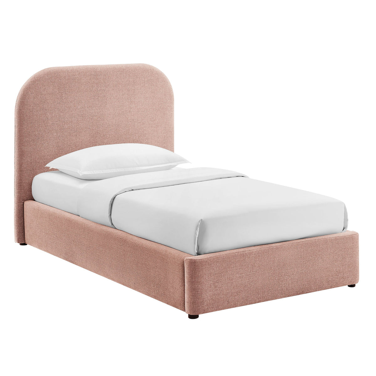Keynote fabric upholstered storage platform bed frame in blush pink by Modway on Tampa Home & Garden Store