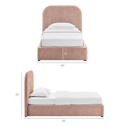 Keynote fabric upholstered storage platform bed frame by Modway in blush pink on Tampa Home & Garden Store