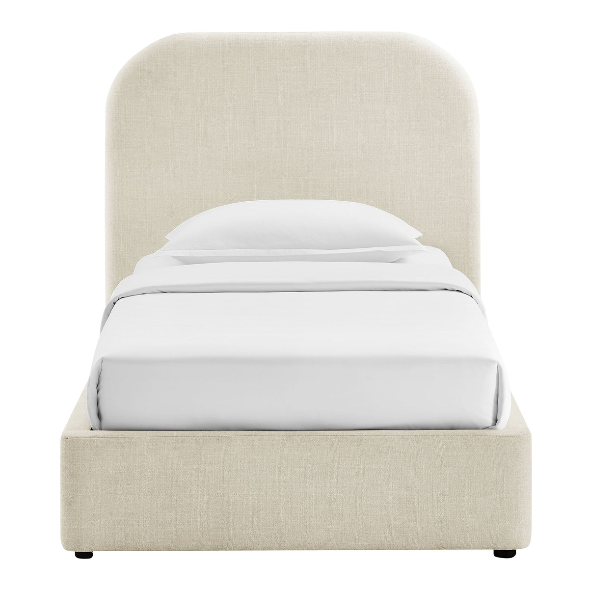 Keynote fabric upholstered storage platform bed frame beige with curved headboard by Modway on Tampa Home & Garden Store