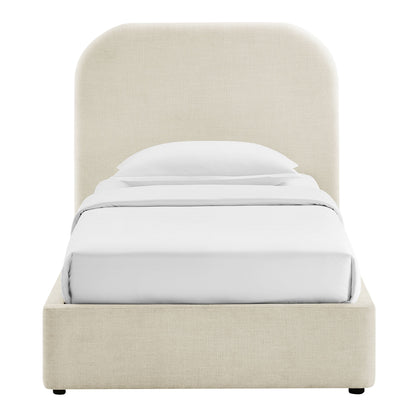 Keynote fabric upholstered storage platform bed frame beige with curved headboard by Modway on Tampa Home & Garden Store