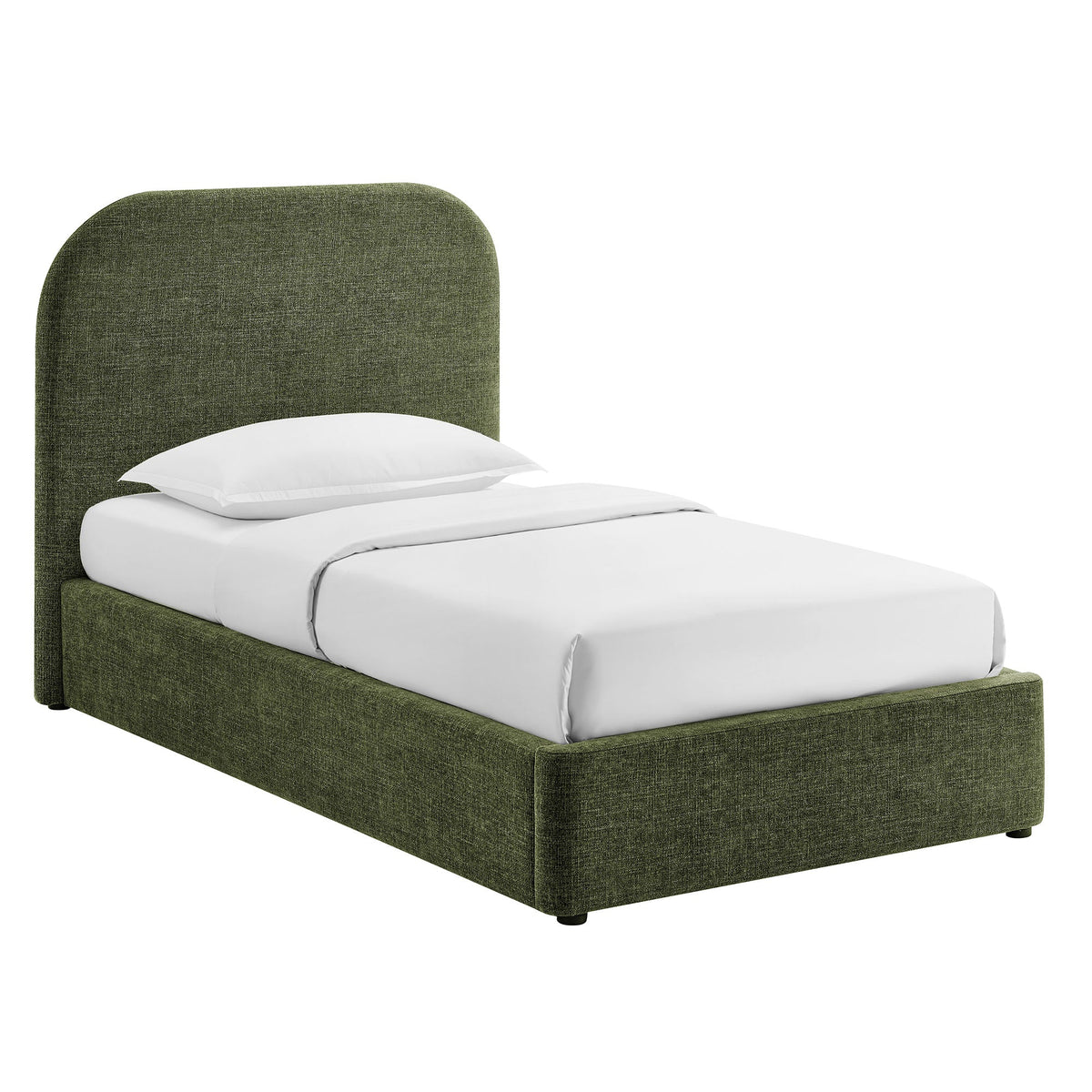 Keynote fabric upholstered storage platform bed frame in green fabric with headboard by Modway on Tampa Home & Garden Store