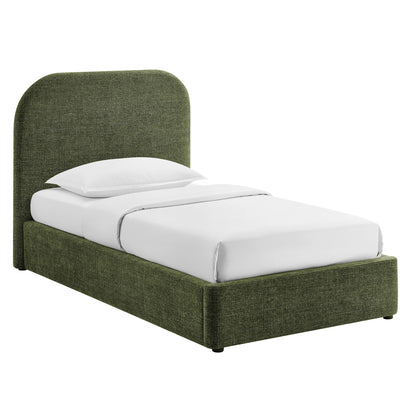 Keynote fabric upholstered storage platform bed frame in green fabric with headboard by Modway on Tampa Home & Garden Store