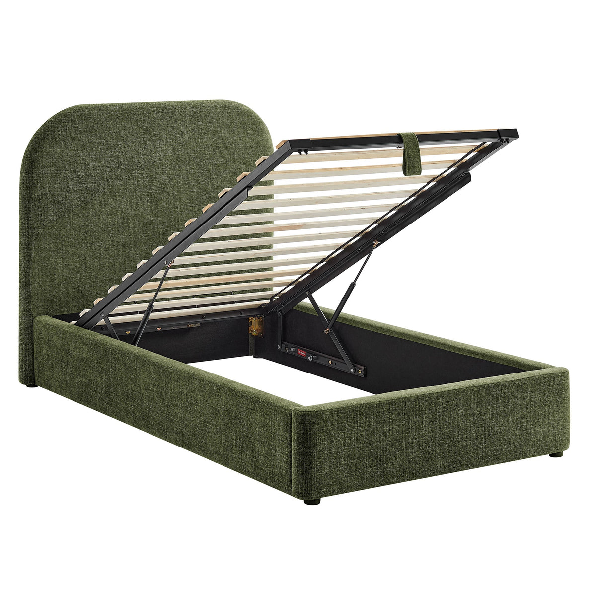 Keynote fabric upholstered storage platform bed frame in green with metal frame by Modway on Tampa Home & Garden Store