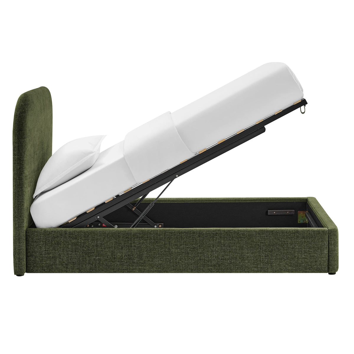 Keynote fabric upholstered storage platform bed frame with green velvet base by Modway on Tampa Home & Garden Store