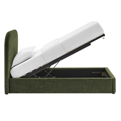 Keynote fabric upholstered storage platform bed frame with green velvet base by Modway on Tampa Home & Garden Store