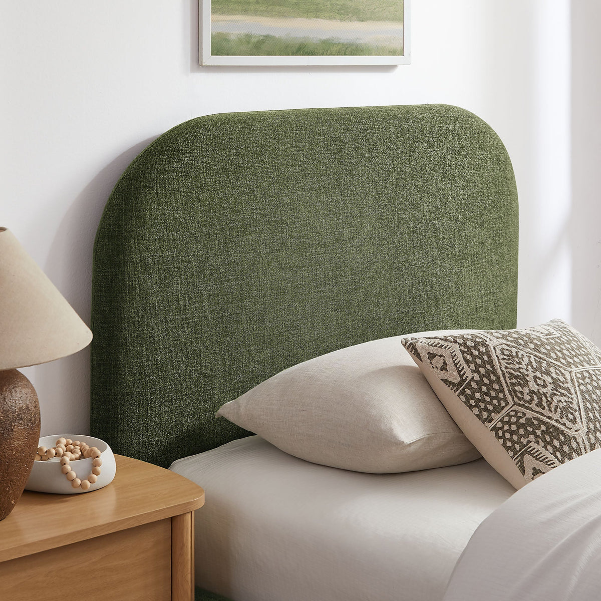 Keynote fabric upholstered storage platform bed frame in green olive fabric by Modway on Tampa Home & Garden Store