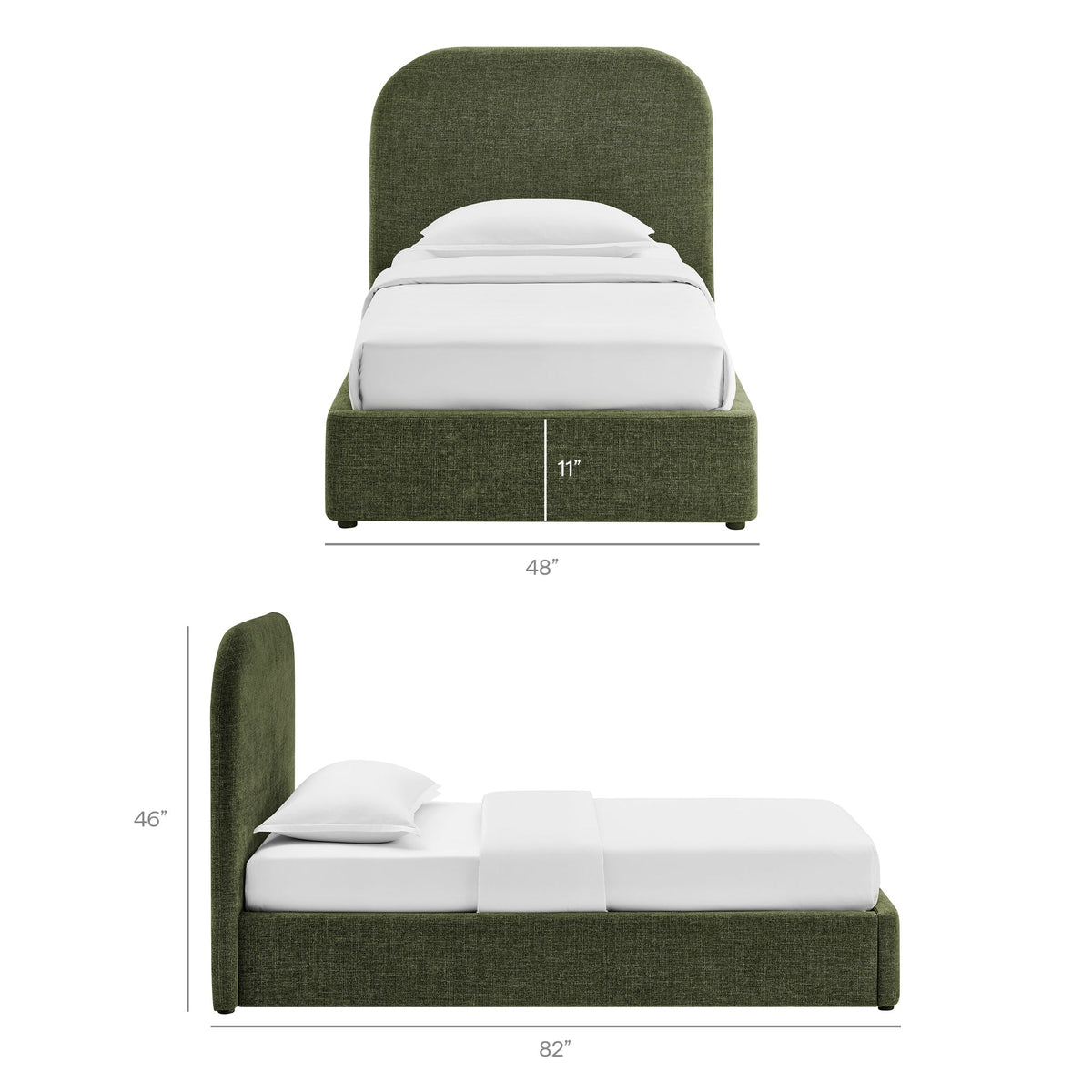 Keynote fabric upholstered storage platform bed frame green with drawers by HouseOfZazla on Tampa Home & Garden Store