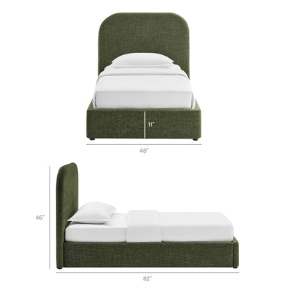 Keynote fabric upholstered storage platform bed frame green with drawers by HouseOfZazla on Tampa Home & Garden Store