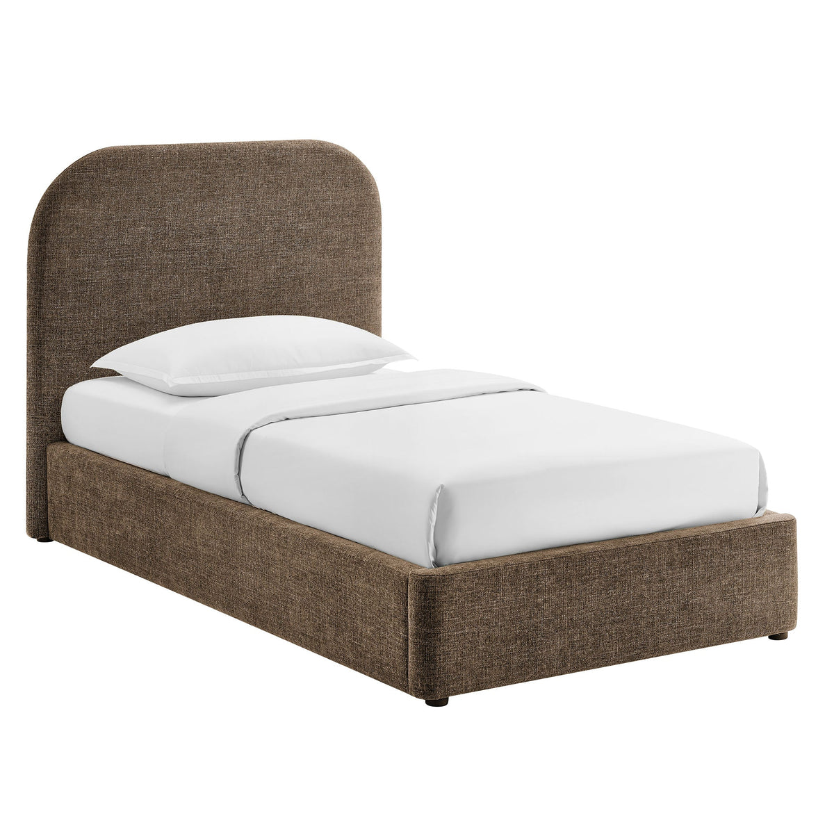 Keynote fabric upholstered storage platform bed frame in brown textile by Modway on Tampa Home & Garden Store