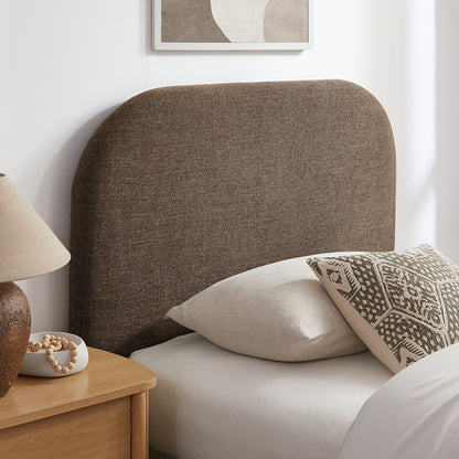 Keynote Fabric Upholstered Storage Platform Bed Frame brown textured fabric on Tampa Home & Garden Store