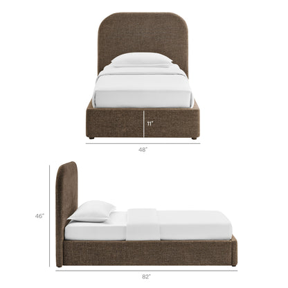 Keynote fabric upholstered storage platform bed frame by Modway in brown fabric with storage on Tampa Home & Garden Store
