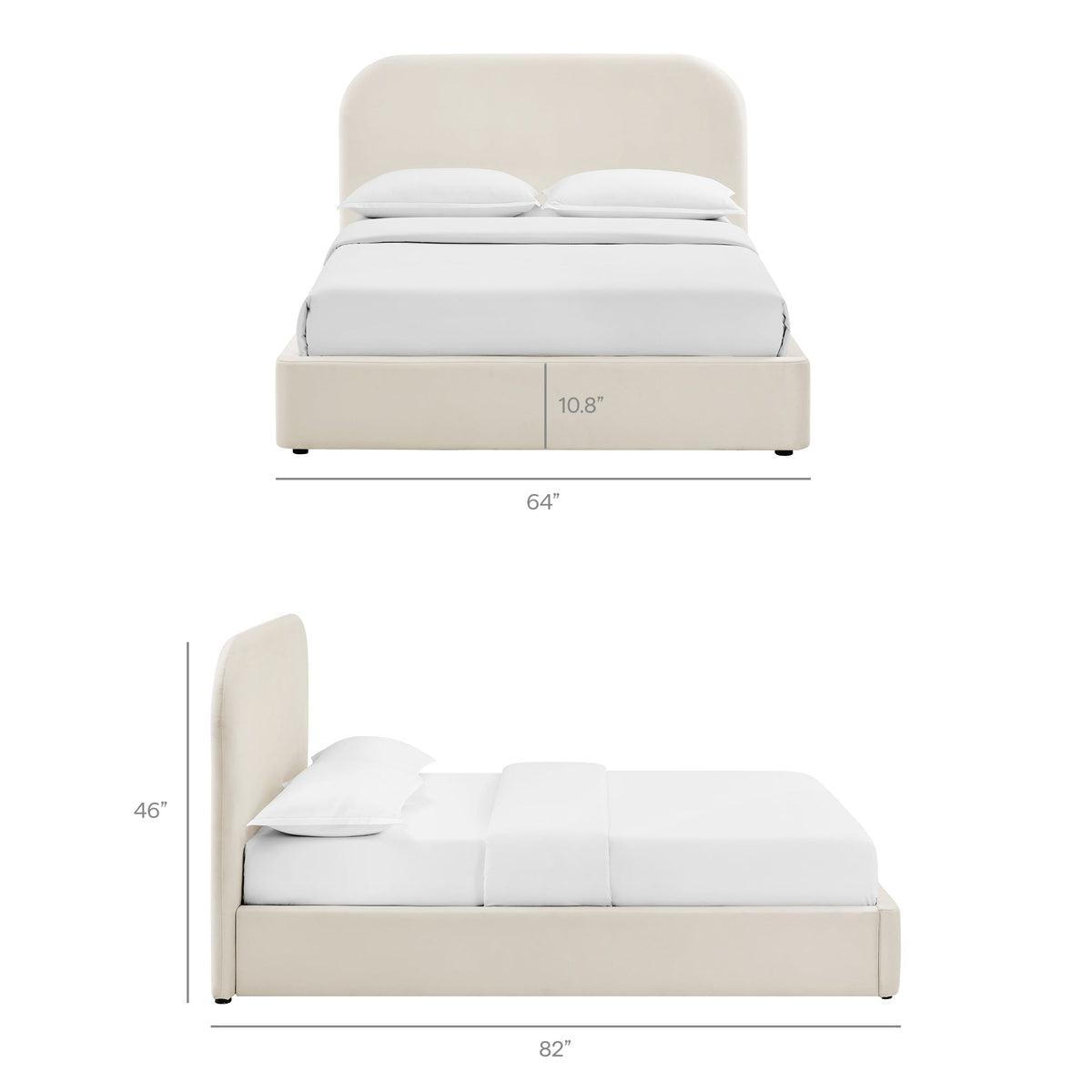 Keynote Performance Velvet Storage Platform Bed Frame beige velvet with storage by Modway on Tampa Home & Garden Store