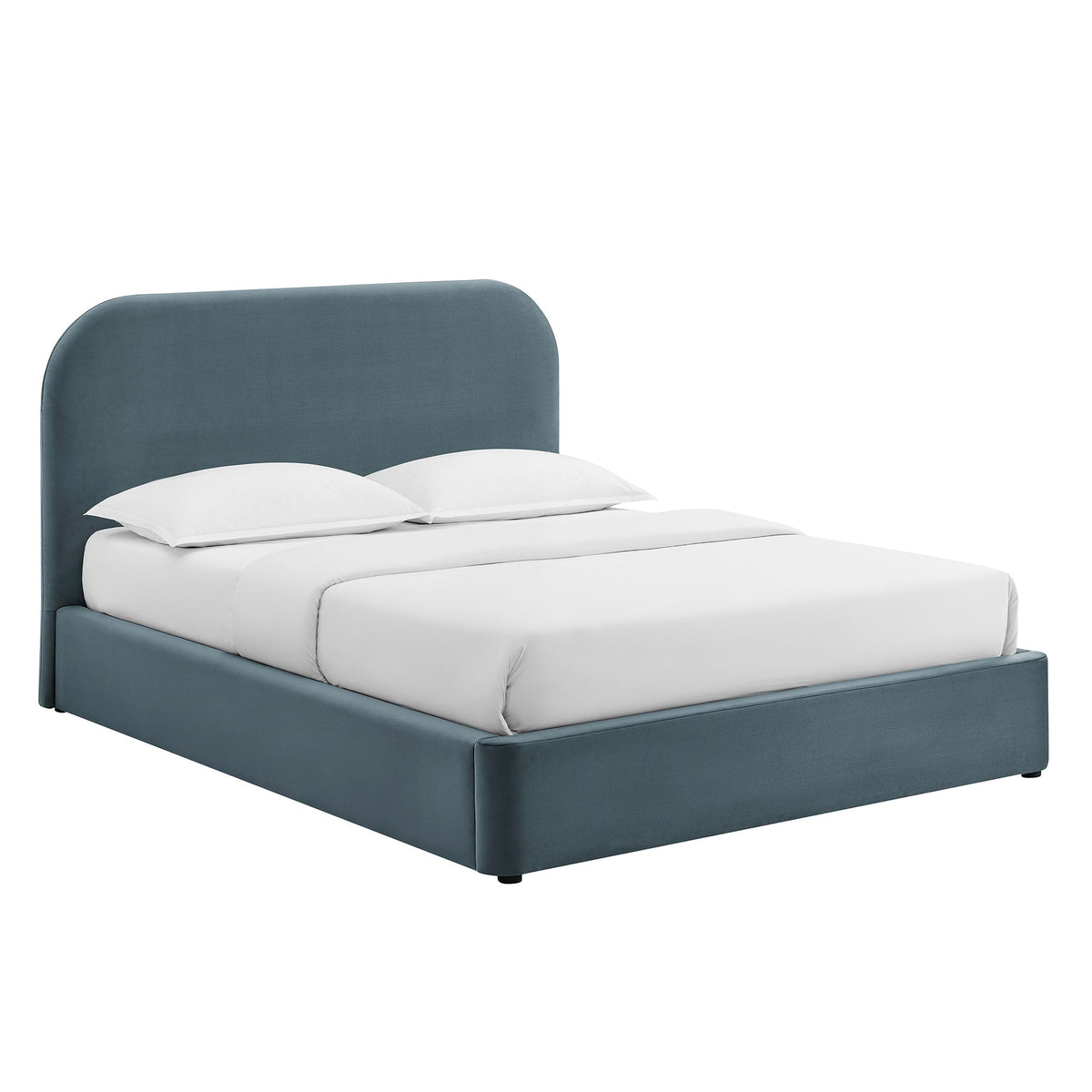 Keynote Performance Velvet Storage Platform Bed Frame in teal velvet with storage base on Tampa Home & Garden Store