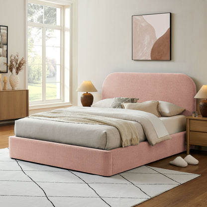 Keynote fabric upholstered storage platform bed frame in pink with storage base by HouseOfZazla on Tampa Home & Garden Store
