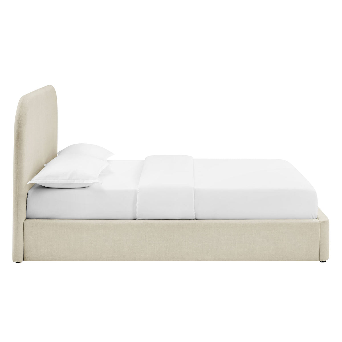 Keynote fabric upholstered storage platform bed frame beige with tall headboard by Modway on Tampa Home & Garden Store