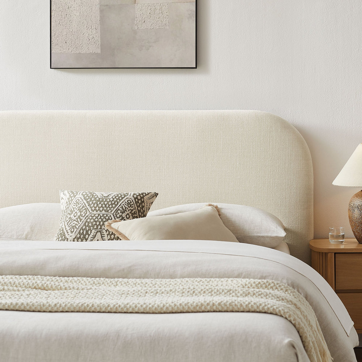 Keynote fabric upholstered storage platform bed frame in ivory cream fabric by Modway on Tampa Home & Garden Store