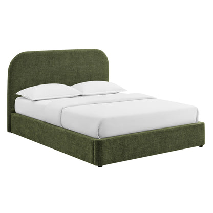 Keynote fabric upholstered storage platform bed frame in green fabric by Modway on Tampa Home & Garden Store