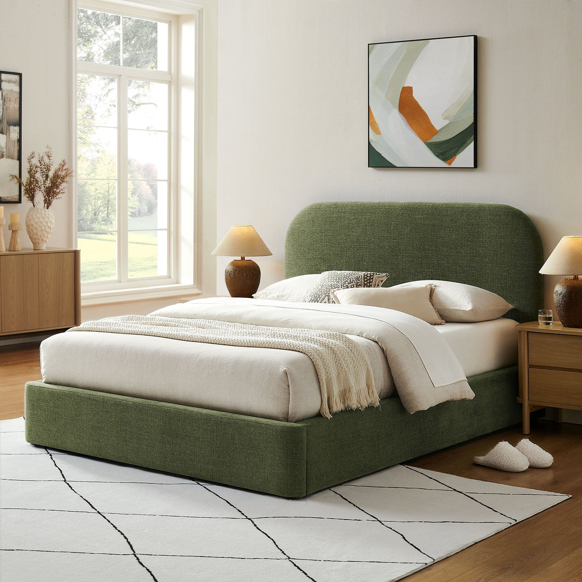 Keynote fabric upholstered storage platform bed frame by Modway in emerald green on Tampa Home & Garden Store