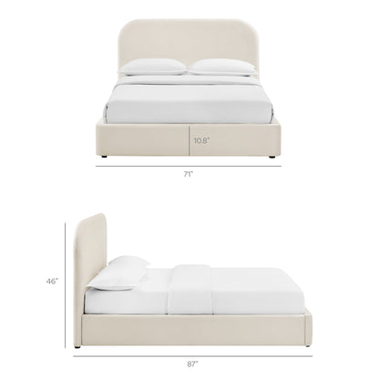 Keynote Performance Velvet Storage Platform Bed Frame beige velvet storage base by HouseOfZazla on Tampa Home & Garden Store